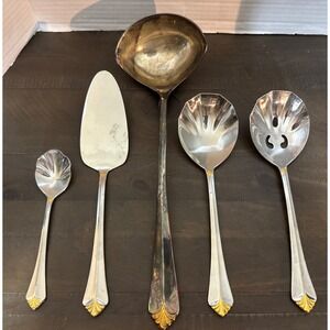 Retroneu Whitney  Reed & Barton Gold Korea Serving Set Of 5